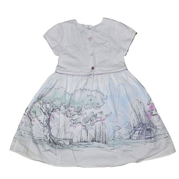 Disney Store Girls' Dress animalted Mulan Print dress Buttons sz 5/6 some stains - Picture 7 of 12